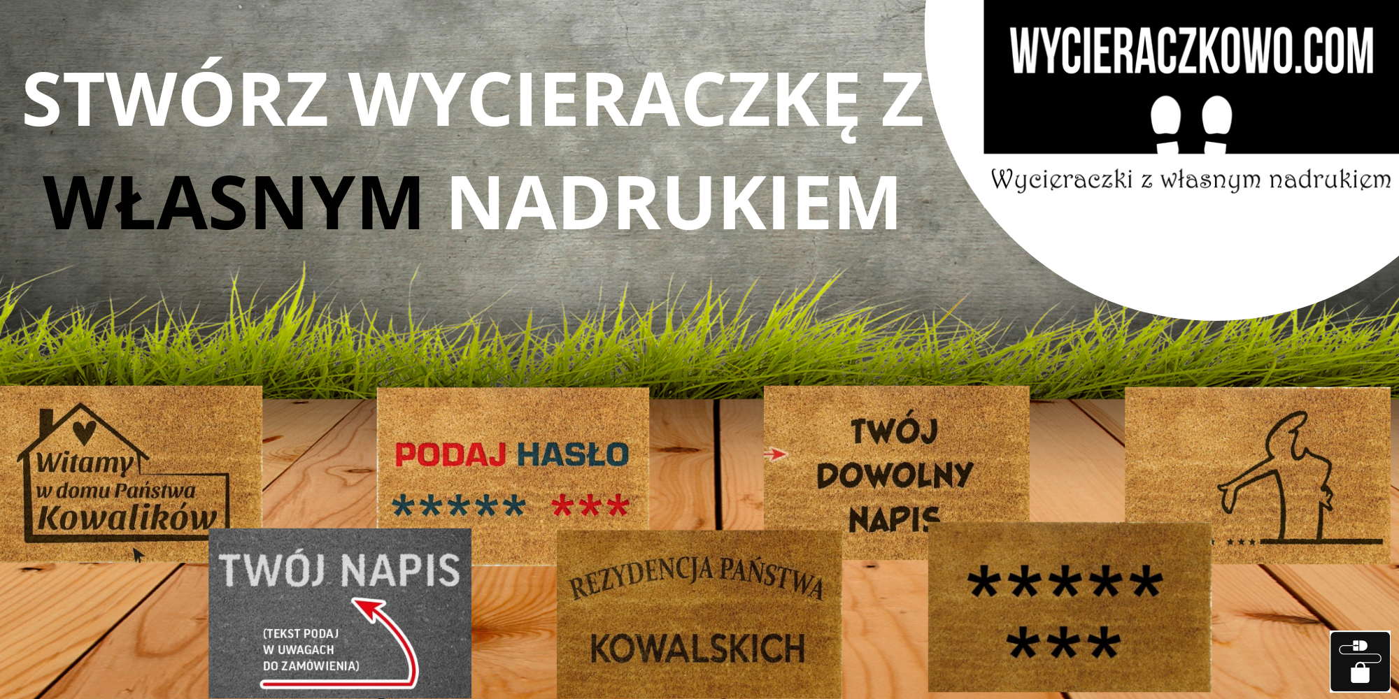 Stwórz wycieraczkę z napisem