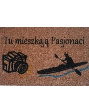 Wycieraczka kokosowa Tu mieszkają pasjonaci + logo hobby