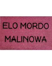 Różowa wycieraczka kokosowa z napisem Elo mordo malinowa