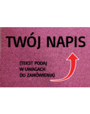 Różowa wycieraczka 90x60 z Twoim napisem/LOGO