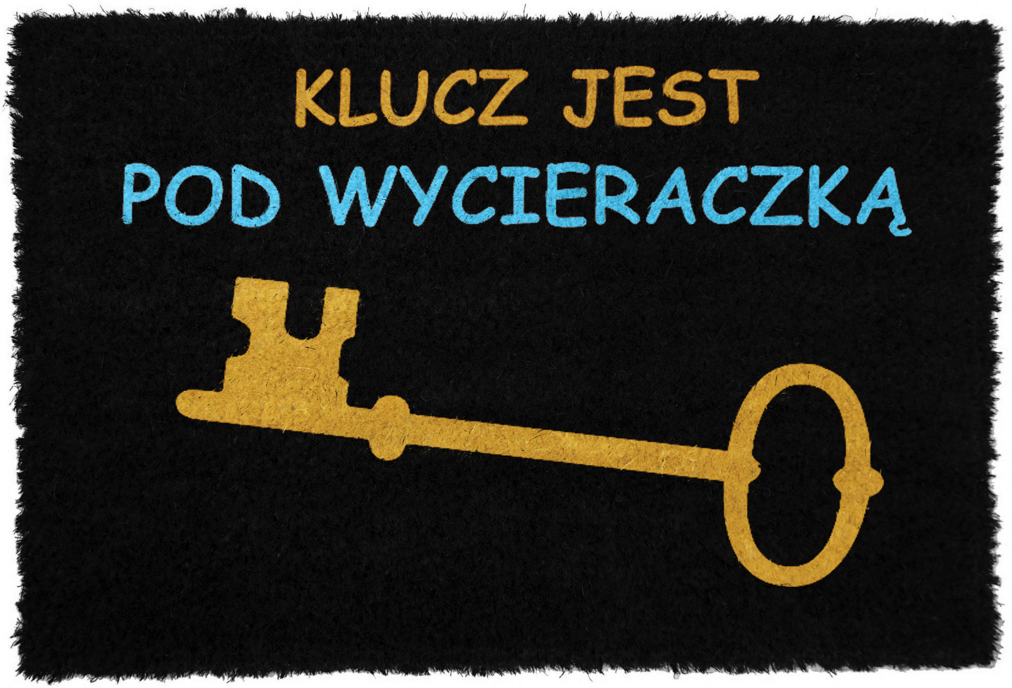 Wycieraczka z napisem klucz jest pod wycieraczka